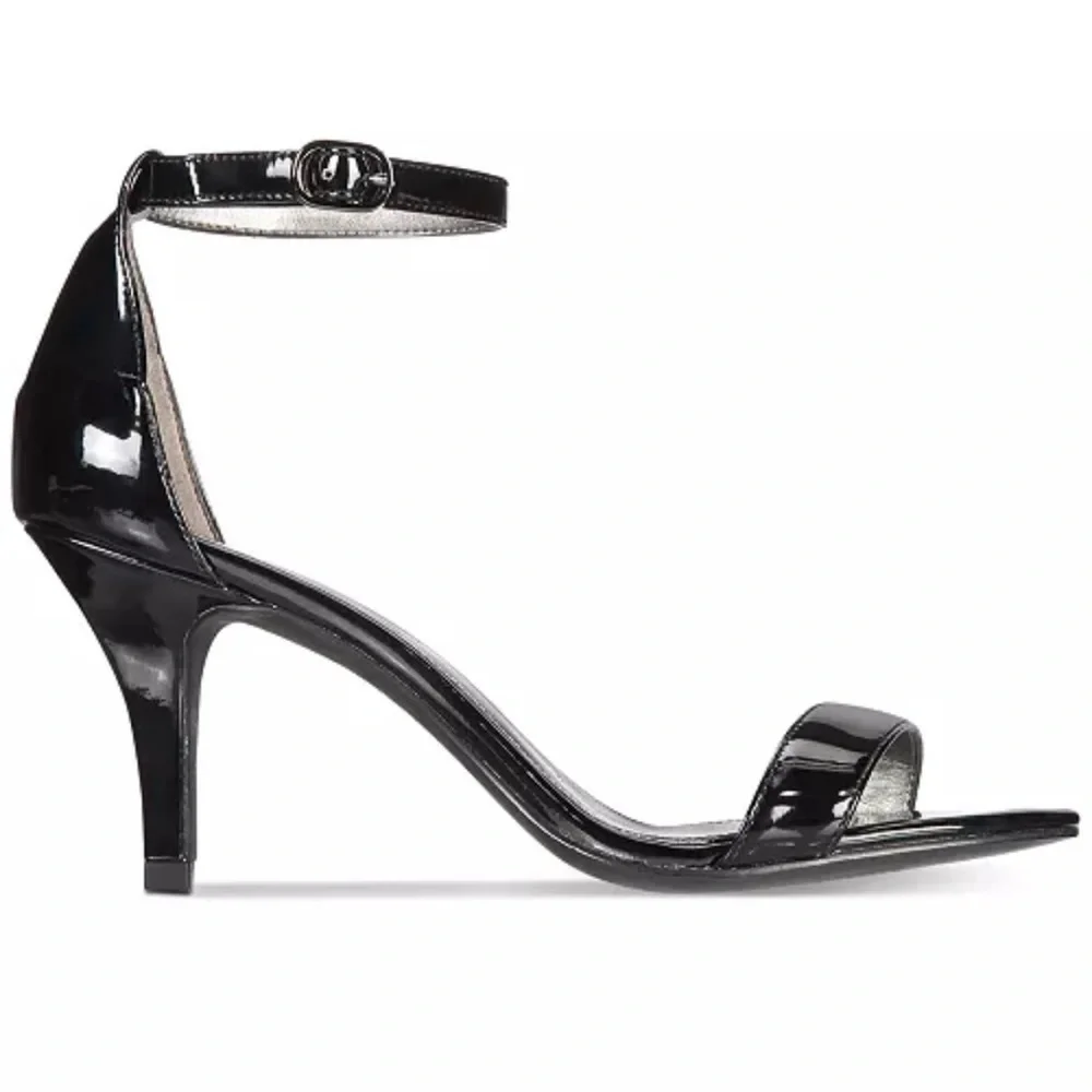 Bandolino Madia Size 5 Open-Toe Black Patent Dress Sandals, NIB - Picture 2 of 10